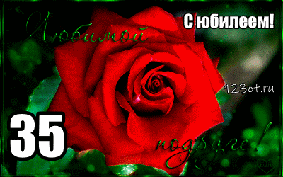 Пожелания на день рождения 35 лет. Открытки с юбилеем 35 лет анимационные. 