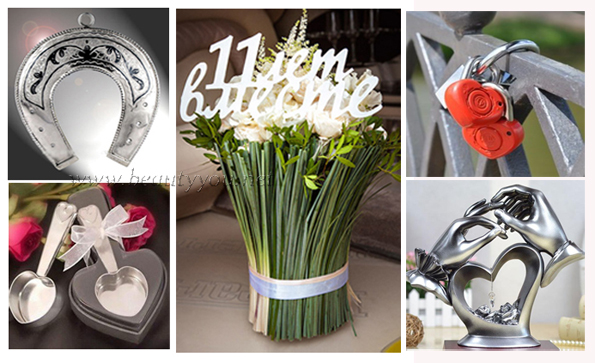 Открытки на Стальную свадьбу 11 лет с красивыми пожеланиями скачать бесплатно.