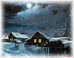 Анимационные открытки с зимним пейзажем. Открытки времена года. Новогодние от...