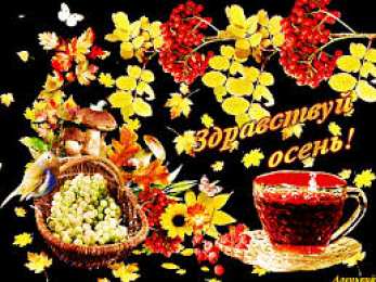 Открытки с первым днем осени Красивые анимационные открытки на первый день осени скачать бесплатно